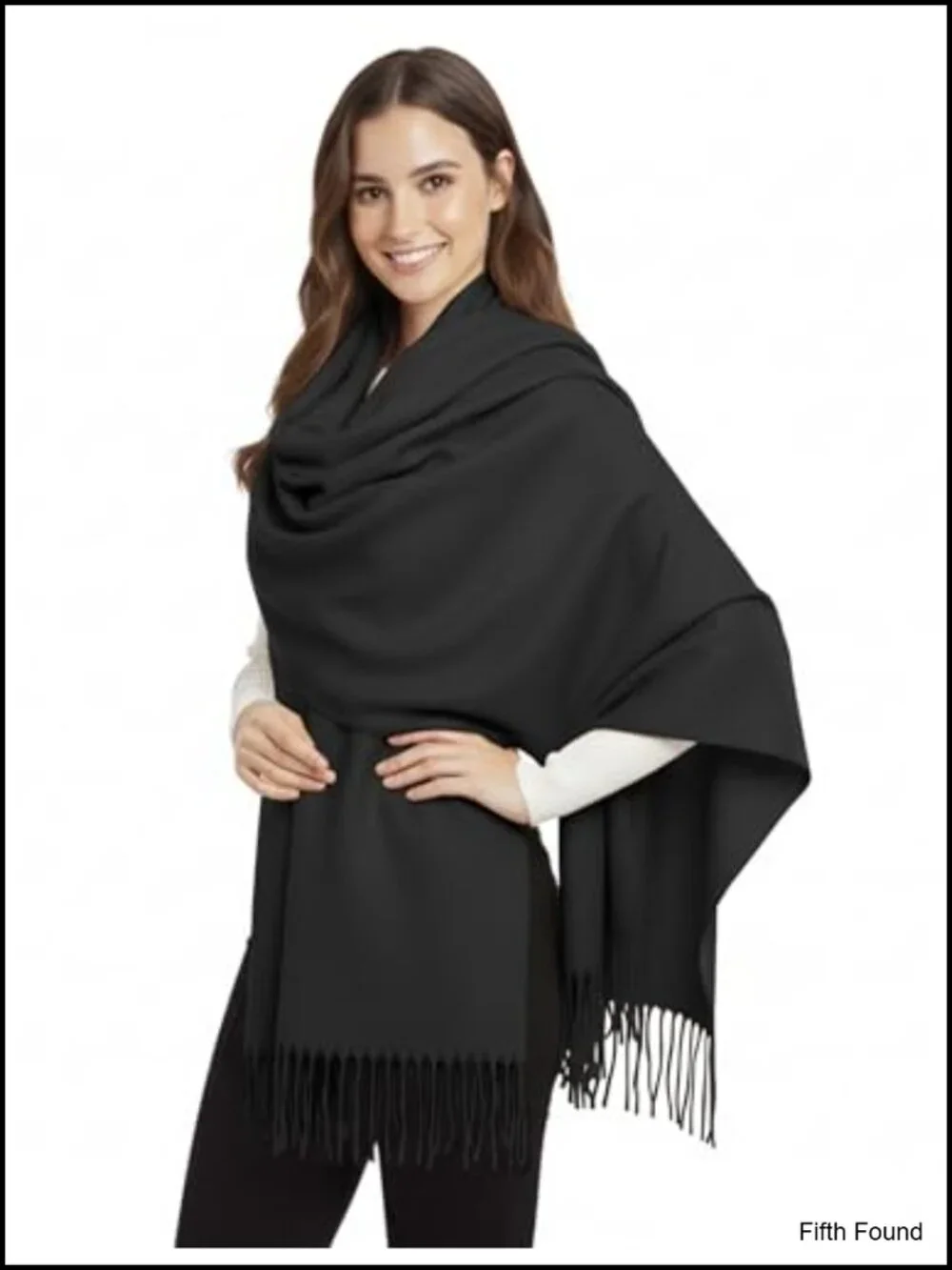 Winter Scarf Shawl Wrap Polyester Pashmina Tassels One Size